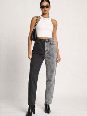 Redial Paris • $140 Two-Tone Black and Gray Women Jeans W15” R13” I27”